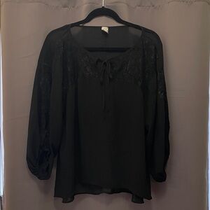 Paper Crane Black Lace Blouse